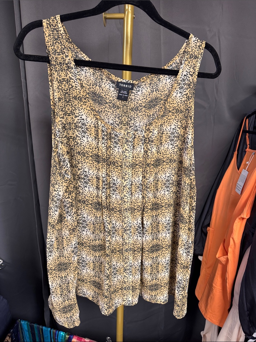 torrid Gold and Black Leopard-Print Tank